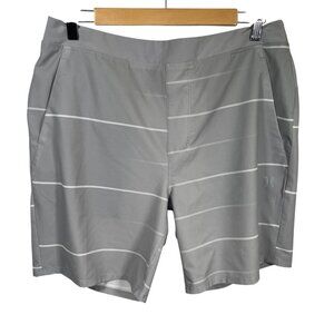Hurley Hybrid Alpha Trainer Shorts Mens Size Medium Gray White Stripe Pockets